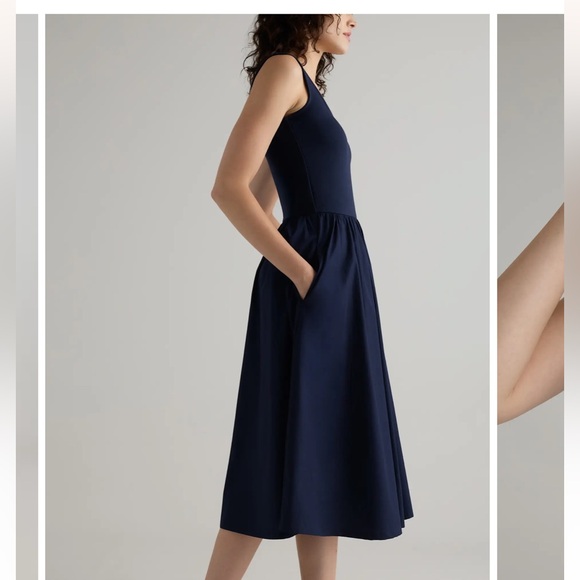 Quince Cotton Mixed Media Tank Dress, NWT, M - Picture 2 of 10